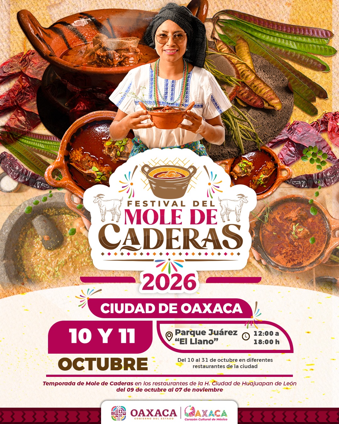 El Festival del Mole de Caderas trae el sabor de la Mixteca a Oaxaca