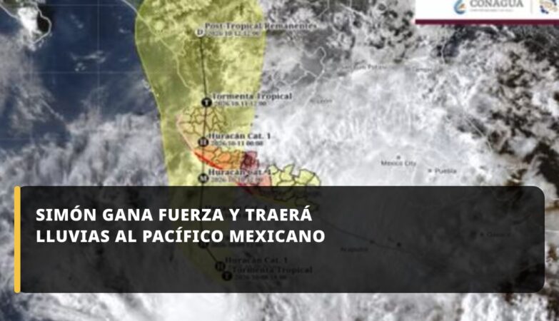 Simón gana fuerza y traerá lluvias al Pacífico mexicano